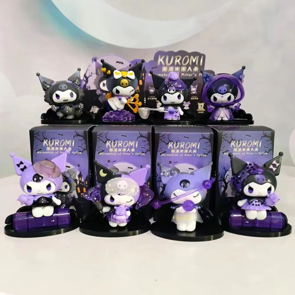 New Sanrio Blind Box Kawaii Kuromi Figures Toys Poker Kingdom Spade Series Dolls Desktop Ornaments for Girls Christmas Gifts